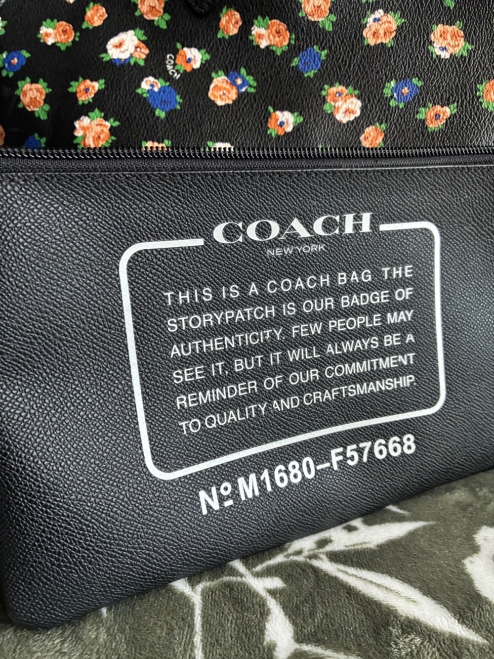 Coach Black Floral Print Tote with Orange and Blue Blooms,REVERSIBLE Bag - Picture 3 of 15
